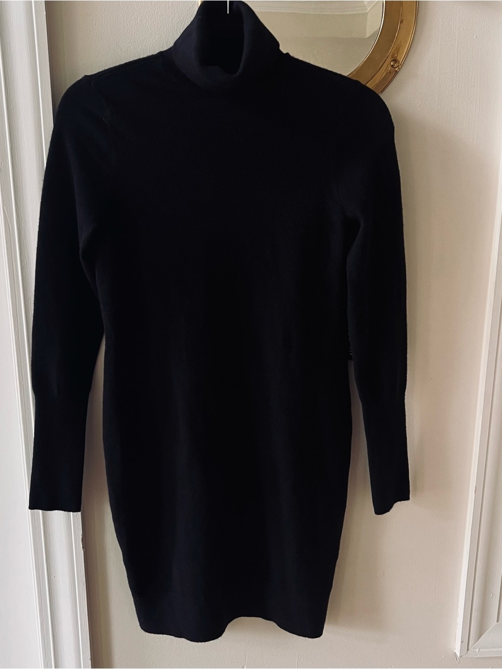 Express Black Long-Sleeve Turtleneck Knit Dress